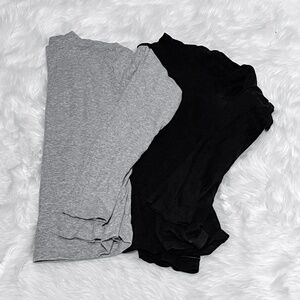 Brandy Melville Set of 2 Mock Necks (Black & Grey)
